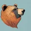 Placeholder: funny bears head from profile, 70's comics style