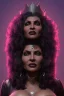 Placeholder: Pam Grier as evil queen in black leather, leather, busty, cleavage, angry, stern look. character design by cory loftis, fenghua zhong, ryohei hase, ismail inceoglu and ruan jia. unreal engine 5, artistic lighting, highly detailed, photorealistic, fantasy