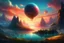 Placeholder: A digital painting of a mysterious anomalous orb in the sky surrounded by floating islands hovering above a fantasy landscape in the style of Michael Whelan, energy surge, serene countryside, lush forests, soaring mountains, impressive detail, sunset, high resolution, 4K, 8K, masterpiece