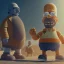 Placeholder: Full body, 3d render, homer simpson 1800's men style, 1800's hair style, 1800's men clothes style, robot, hyper realistic, octane render, unreal engine 5, 8k, palace background, uhd