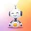 Placeholder: AI LOGO Robot simple, winking face happy