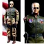 Placeholder: G.i. Joe toy air force bomber jacket doll Joe Biden face sunglasses with boots full body in package 2020, in a box with gun