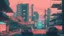 Placeholder: soothing 80s Japanese city ,