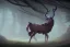 Placeholder: Mystical fantasy stag in the forest, high definition, gigantic antlers