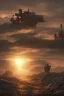 Placeholder: highly detailed post apocolyptic scene, sunset, illustration, cinematic lighting, 4k, 8k, octane render, digital concept art, trending on artstation, pinterest, extremely detailed, ambient lighting.