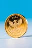 Placeholder: view of word , SAM SAMARRAI 2024, on the edge on the gold coin ,with picture of an eagle in the middle of the coin.