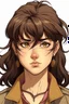 Placeholder: jojos style brown mullet bangs japanese girl character