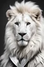 Placeholder: Half body Photography Humanoid White Lion as rock star musical self expression