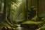 Placeholder: A woods with a serene waterfall painted by Henri-Robert Bresil