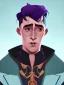 Placeholder: Portrait of a 30 year old strange gay wizard