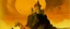 Placeholder: A yellow castle with a sun dragon painted by Caspar David Friedrich
