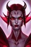 Placeholder: Portrait of a Dungeons and Dragons Tiefling girl with deep red sin, pretty, beautiful, symmetrical horns protruding fromn forehead, devil horns, smile, epic lighhting, cinematic, fantasy, , high quality, best quality, high definition, masterpiece, 8k, artstation, artwork, concept art