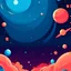 Placeholder: Cartoon space background with empty space