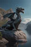 Placeholder: Ultra realistic photo of Dragon sitting on top of a rock next to a body of water concept ,full size, science, technology,future,electric ,futuristic style, design, practicality,manufacturability,performance, performance, HOF, professional photographer, captured with professional DSLR camera, trending on Artstation, 64k, full size, ultra detailed, ultra accurate detailed, bokeh lighting, surrealism, background,(((realism, realistic, realphoto, photography, portrait, , realistic, beautiful, elegan