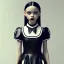 Placeholder: Jenna ortega as Wednesday addams,Short-Sleeve Peter Pan Collar Dress,vampy lipstick, hyper detail, octane render, unreal engine 5, photorealistic, 8k resulation