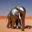 Placeholder: A mechanical metallic elephant in Sahara by arik roper