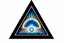 Placeholder: a nuclear explosion cloud, behind an orange glowing omega like shape, all inside an equilateral triangle like a doorway to a different world, radiant lines, digital painting