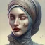 Placeholder: dripping, runnt, melting watercolor painting as woman's face, wearing hijab, fine detail, highly intricate, modern surrealism painting, fog, high-quality, volumetric lighting, 8k, ultrahd, George Grie, Marco Escobedo, Igor Morski,Brian Froud, Howard Lyon, Selina French,