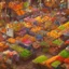 Placeholder: 7. Generate an image of a bustling market with vendors selling exotic foods and goods.