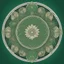 Placeholder: logo in a style of Mandala. Round. The logo depicts a mystical botanical motive. Thin lines. Ornament. Green