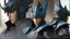 Placeholder: Helmet Class, model Kung fuu custom, black and blue color, solo leveling shadow drawing style, intricate details, highly detailed, high details, detailed portrait, masterpiece,ultra detailed, ultra quality