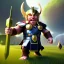 Placeholder: Clash of clans art style of a cute thor, full body, by mobeius, au naturel, hyper detailed, digital art, trending in artstation, cinematic lighting, studio quality, smooth render, unreal engine 5 rendered, octane rendered, art style by klimt and nixeu and ian sprigger and wlop and krenz cushart