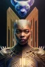 Placeholder: sango fantasy, fantasy magic, intricate, sharp focus, illustration, highly detailed, digital painting, concept art, matte, artgerm and paul lewin and kehinde wiley, masterpiece Asian lady black panther Papu New Guina pyramid black silver space lady space blood moon galaxy