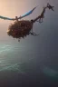 Placeholder: steampunk helicopter above a dangerous ocean