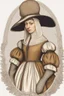 Placeholder: portrait of a renaissance woman in winter clothes the style of jan van eyck on a white background