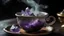 Placeholder: Stunning amethyst crystals rising as steam from a cup of tea.