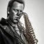 Placeholder: A portrait of a kiefer sutherland playing saxophone, sin city, frank miller, low key lighting, volumetric light, digital art, highly detailed, fine detail, intricate, ornate, complex, octane render, unreal engine, photorealistic