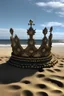 Placeholder: a very big crown on a beach