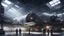 Placeholder: Space, Factory, High detailed, Mechanic, less lights, Realistic details, Sharp, engineers Engineering, hangar, Crowd, Fixing repairing