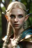 Placeholder: Realistic Hunter she-elf with blonde hair and blue eyes