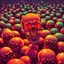 Placeholder: a field of 1000s of cartoonish, anatomically correct, skulls, vivid RANDOM BRIGHT neon colors, dark comedy, well lit, high detail, photorealistic, horrorcore, fun, scary, dead