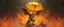 Placeholder: smite by god was the evil goblin gremlin winged serpent man holding a golden umbrella in a pool of smoke and lava in the style of Escher and Giger.