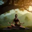 Placeholder: A powerful yogi doing meditation under tree in Himalayas, day light, hd, hyper realastic