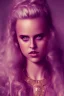 Placeholder: Danish singer MØ face, viking, high light ,purple tones,