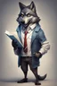 Placeholder: a good humanized wolf who can help in reading a document