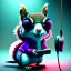 Placeholder: pixar style anamorphic cute squirrel baby, smiling, cyberpunk headphone, sunglass, gangsta gold neckless, full body, magenta puffer jacket, manila city backdrop, dramatic lighting, hyper realistic, unreal engine 5, 16k