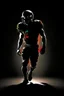 Placeholder: Silhouette of a football linebacker, photorealistic