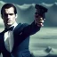 Placeholder: henry cavill as james bond, pointing gun, with spiral background, cinematic, hd, 4k