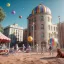 Placeholder: Ultra realistic circus scene. Child’s playing, smile, happy, color bubbles, smooth color, waist up view, Wes Anderson style, a lot of people background, highly detailed, concept art, unreal engine 5, god rays, ray tracing, RTX, lumen lighting, ultra detail, volumetric lighting, 3d, finely drawn, high definition, high resolution.