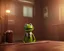 Placeholder: Room scene, muppet head with body detective man, realistic photo, concept art, retro style, smooth, unreal engine 5, god lights, ray tracing, RTX, lumen lighting, ultra detail, volumetric lighting, 3d.