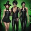 Placeholder: An extremely muscular young man who resembles an old, decomposing zombie with pixie-cut black hair, wearing a black leather jacket and pants, standing next to a beautiful woman with auburn hair who resembles the wicked witch of the west, wearing a black two-piece bathing suit with a perfect shaped, stacked body, and a perfect face, 4k, 8k, 32k UHD, Hyper realistic, extremely colorful, vibrant, photorealistic, realistic, sharp, highly detailed, professional quality, beautiful, awesome, majestic,