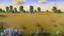 Placeholder: Sunny day, prairie, tree, flowers, claude monet painting