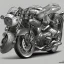 Placeholder: technical concept study, pencil sketch, motorcycle inspired the BMW R 18