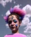 Placeholder: Ultra realistic speed clouds sky scene, wide angle view, sweet childs falling down, inflatable color clothing, free jumping flying, many trinkets, monster hair, hair monster, many jelly beans, balls, smile, happy, circus style, extreme, wind, clouds sea, 20,000 feet altitude, stratosphere, soft color, highly detailed, unreal engine 5, ray tracing, RTX, lumen lighting, ultra detail, volumetric lighting, 3d, finely drawn, high definition, high resolution.