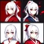 Placeholder: Clear focus, 8k, beautiful lighting, vibrant colors, girl, white hair, long hair, vibrant red eyes, miko, ponytail, twins, white hair, red eyes, same clothes,