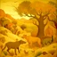 Placeholder: A tan semi-desert grounds with animals painted by Paul Ranson